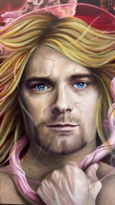 Oil painting of Kurt Cobain