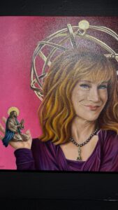 Oil painting of Kathy Griffin
